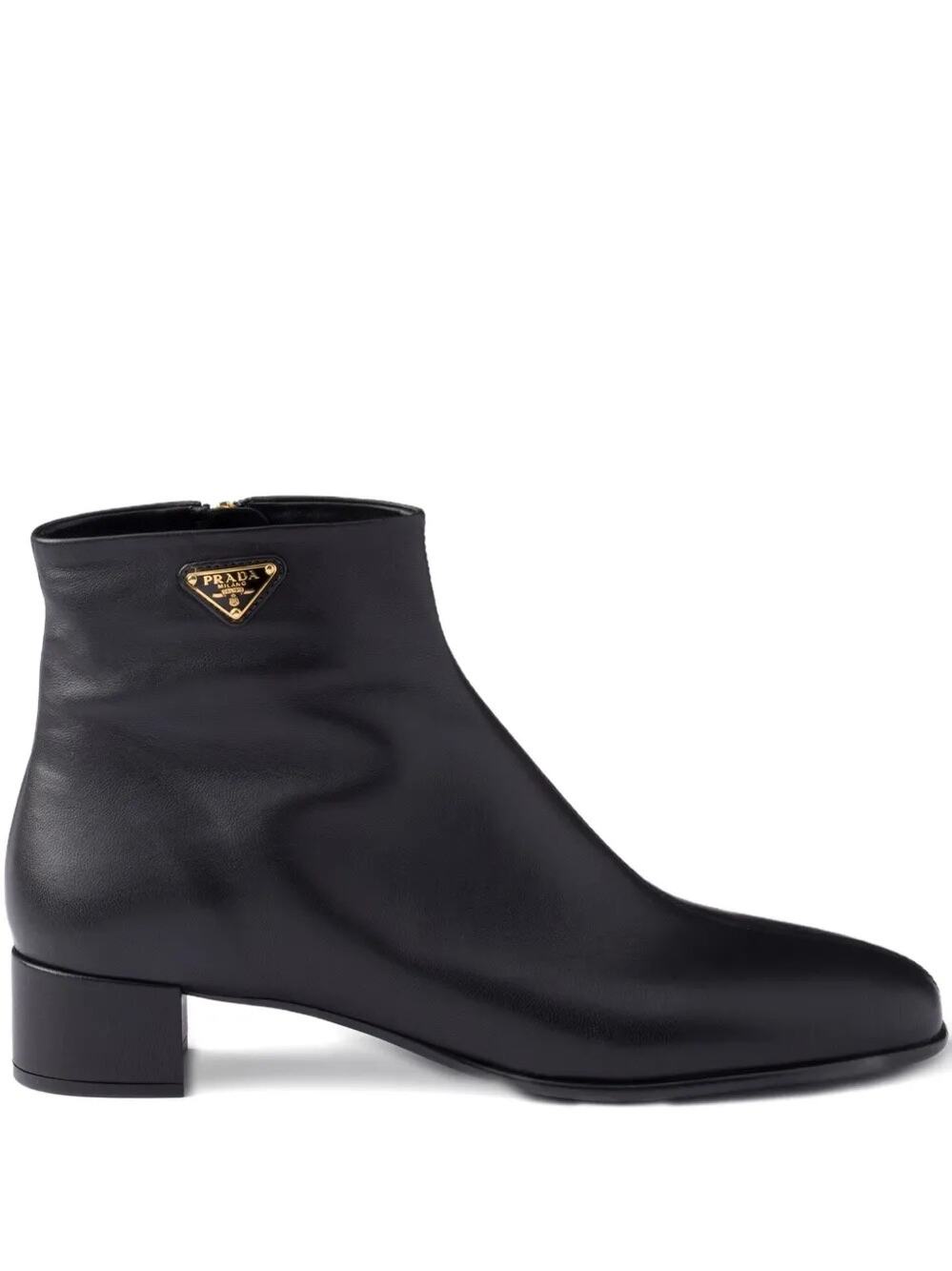 NWB Prada Triangle Logo Ankle Boots Black Womens Size 38